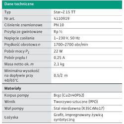 image: Pompa WILO STAR-Z 15 TT CYRKULACYJNA ELEKTRONICZNA - 24MG