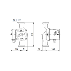 image: Pompa CWU Grundfos UPS 25-60 N 180
